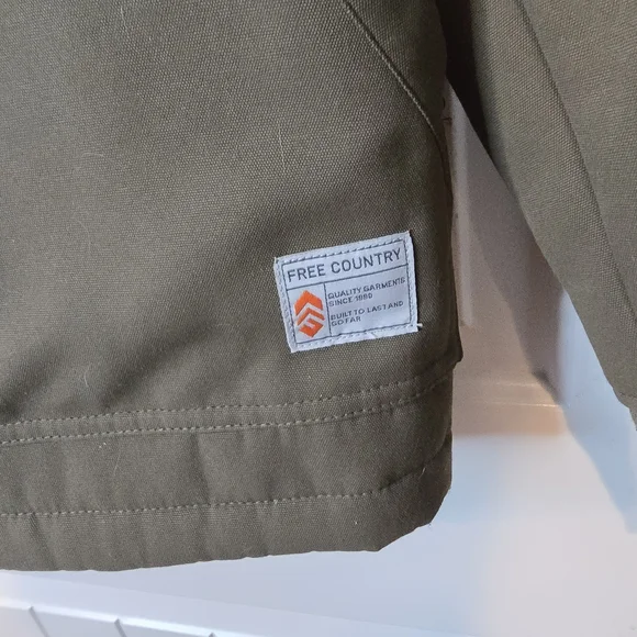 Mens Free Country Khaki Jacket with Hood Sz M - Picture 3 of 11